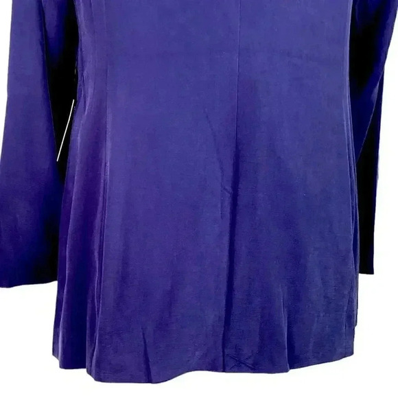 Eloquii Women 14 Notch Collar One Button Jacket Blazer Blue Rayon Blend NEW - Picture 6 of 8